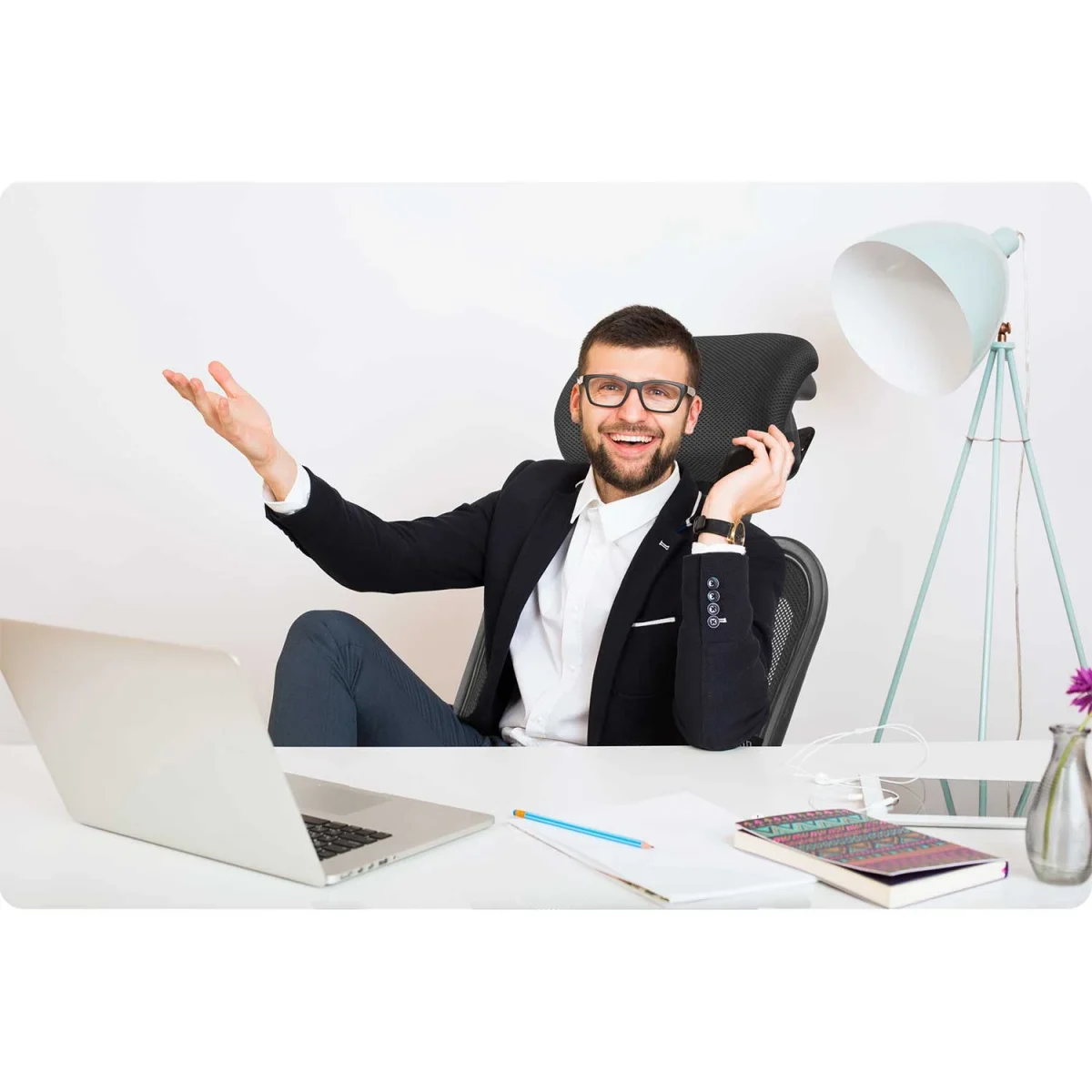 Офісне крісло Sofotel Ryga з мікросітки чорне - Зображення 8