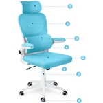 Офісне крісло Sofotel Formax блакитне з мікросітки для довготривалого комфорту - Зображення 6