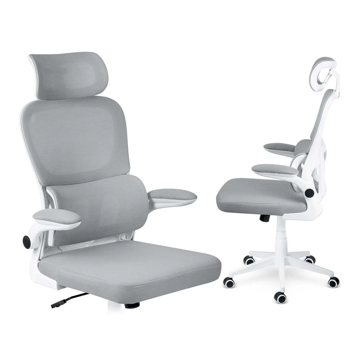 Зручне офісне крісло Sofotel Formax сіре з мікросітки - Зображення 14