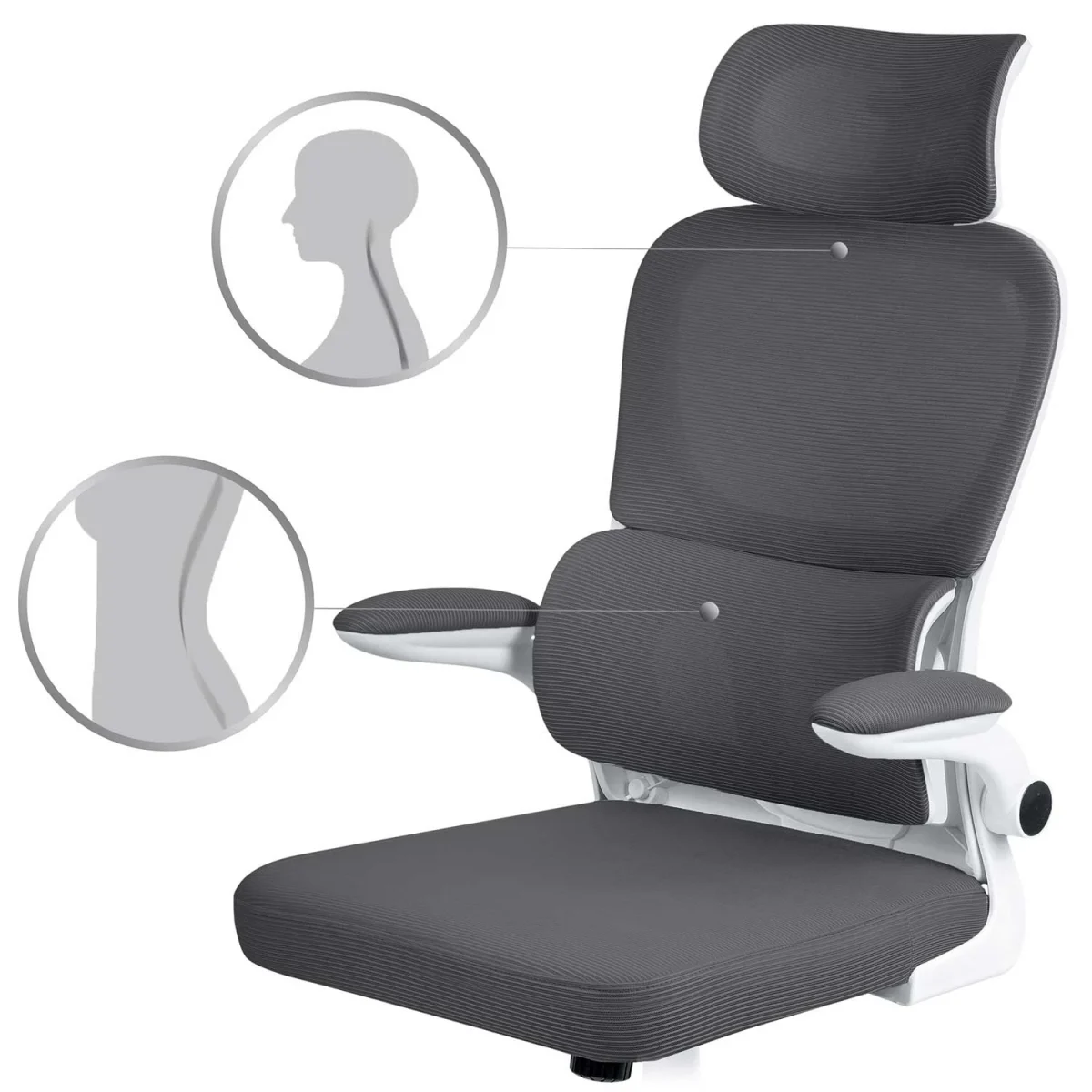 Графітове офісне крісло з мікросітки Sofotel Formax для комфорту - Зображення 9