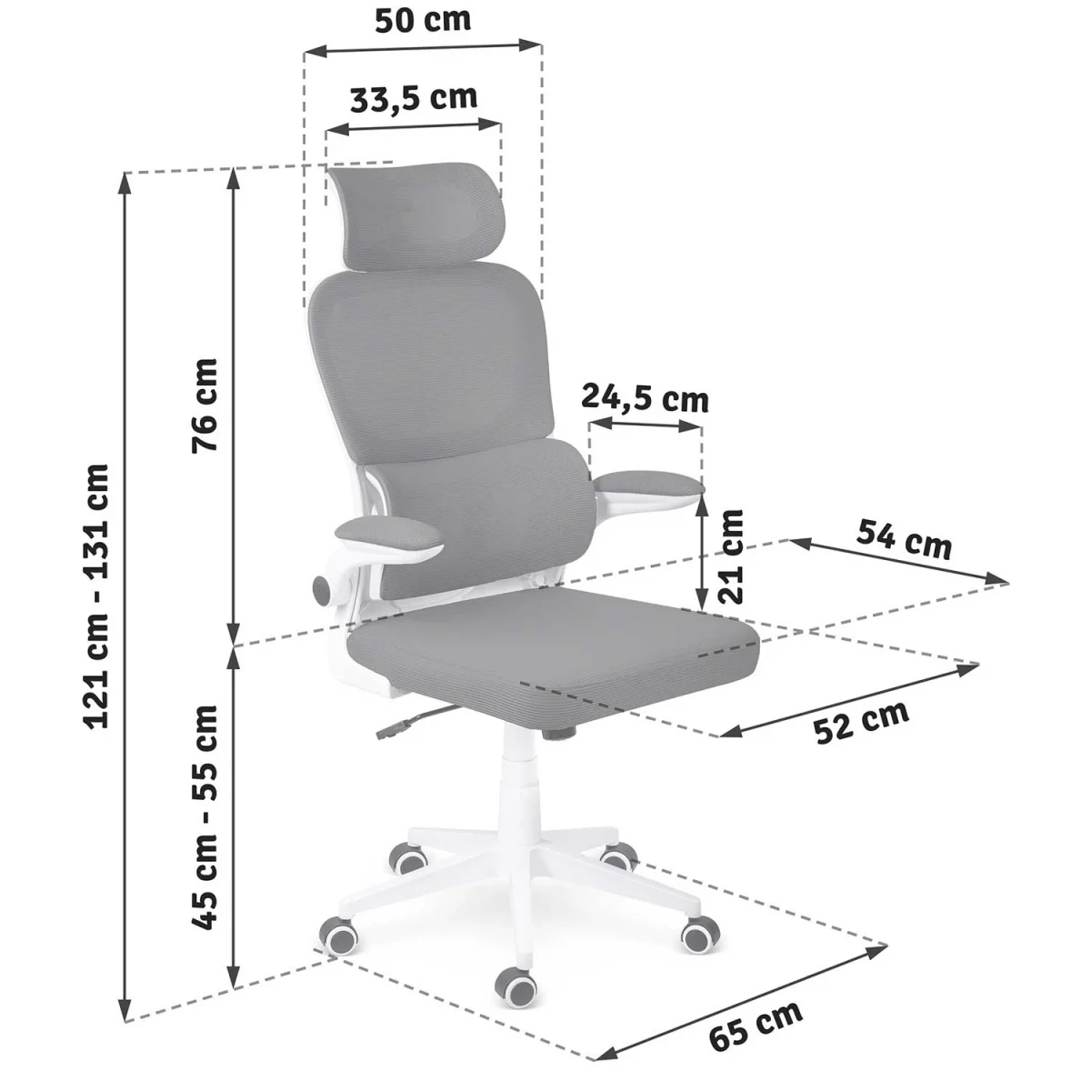 Графітове офісне крісло з мікросітки Sofotel Formax для комфорту - Зображення 10
