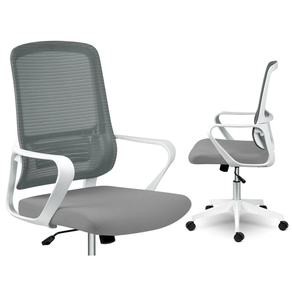 Офісне крісло Sofotel Wizo сіро-біле з мікросітки - Зображення 2