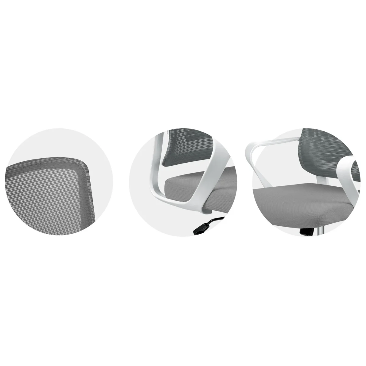 Офісне крісло Sofotel Wizo сіро-біле з мікросітки - Зображення 9