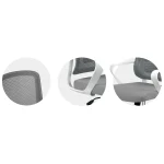 Офісне крісло Sofotel Wizo сіро-біле з мікросітки - Зображення 9