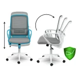 Офісне крісло Sofotel Wizo сіро-біле з мікросітки - Зображення 11