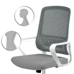 Офісне крісло Sofotel Wizo сіро-біле з мікросітки - Зображення 13