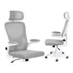 Офісне крісло з мікросітки Sofotel Brass сіре для довгої роботи - Зображення 9