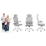 Офісне крісло з мікросітки Sofotel Brass сіре для довгої роботи - Зображення 11