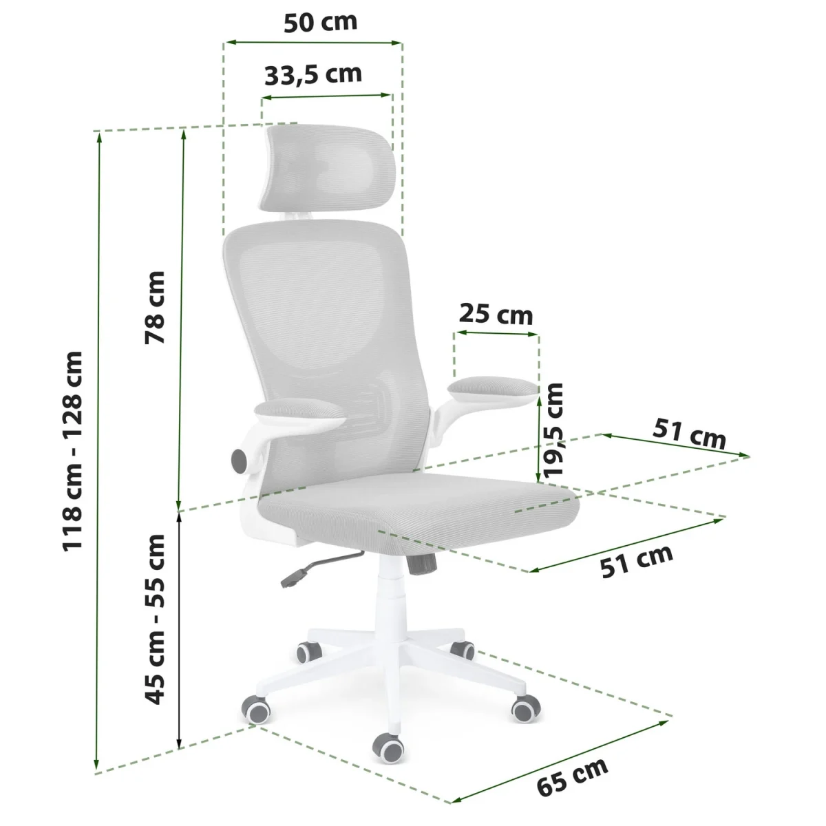 Офісне крісло з мікросітки Sofotel Brass сіре для довгої роботи - Зображення 14