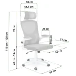 Офісне крісло з мікросітки Sofotel Brass сіре для довгої роботи - Зображення 14