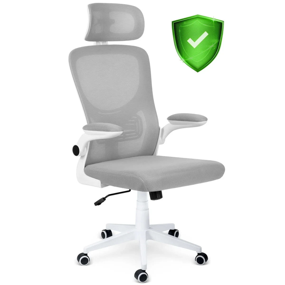 Офісне крісло з мікросітки Sofotel Brass сіре для довгої роботи - Зображення 15