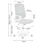 Офісне крісло Sofotel Wizo сіро-біле з мікросітки - Зображення 15