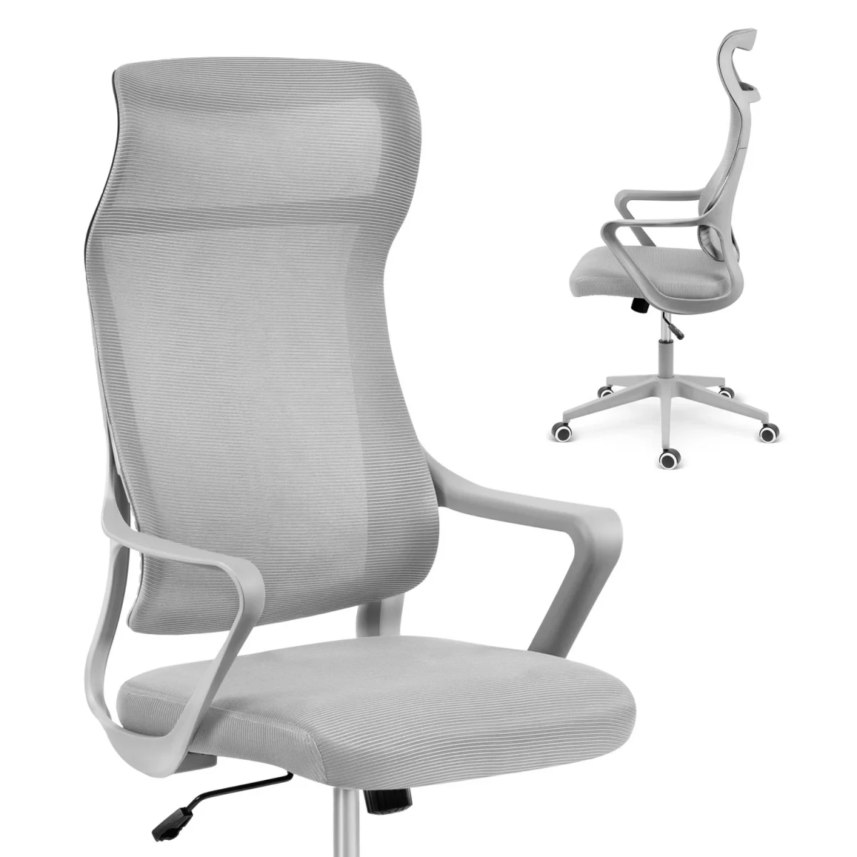 Офісне крісло з мікросітки Sofotel Labi сіре для комфортної роботи - Зображення 10