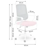 Стильне офісне крісло Sofotel Wizo з мікросітки біло-рожеве - Зображення 6