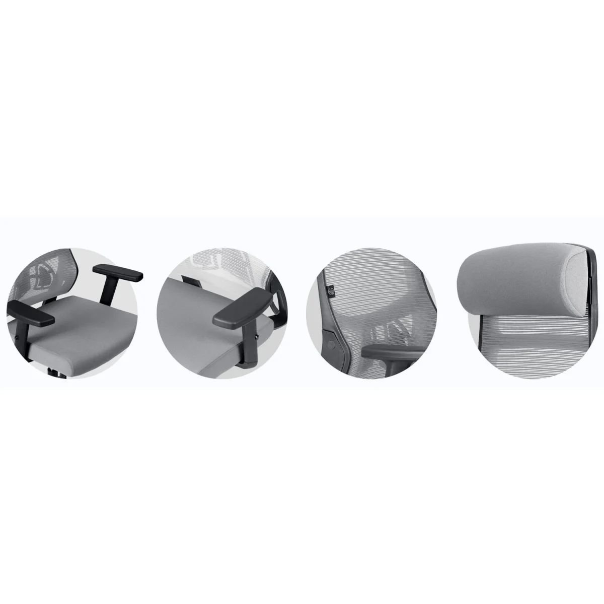 Комфортне офісне крісло Sofotel Brema сіре з мікросітки - Зображення 6