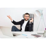 Комфортне офісне крісло Sofotel Brema сіре з мікросітки - Зображення 7