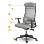 Комфортне офісне крісло Sofotel Brema сіре з мікросітки - Зображення 9