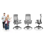 Комфортне офісне крісло Sofotel Brema сіре з мікросітки - Зображення 11