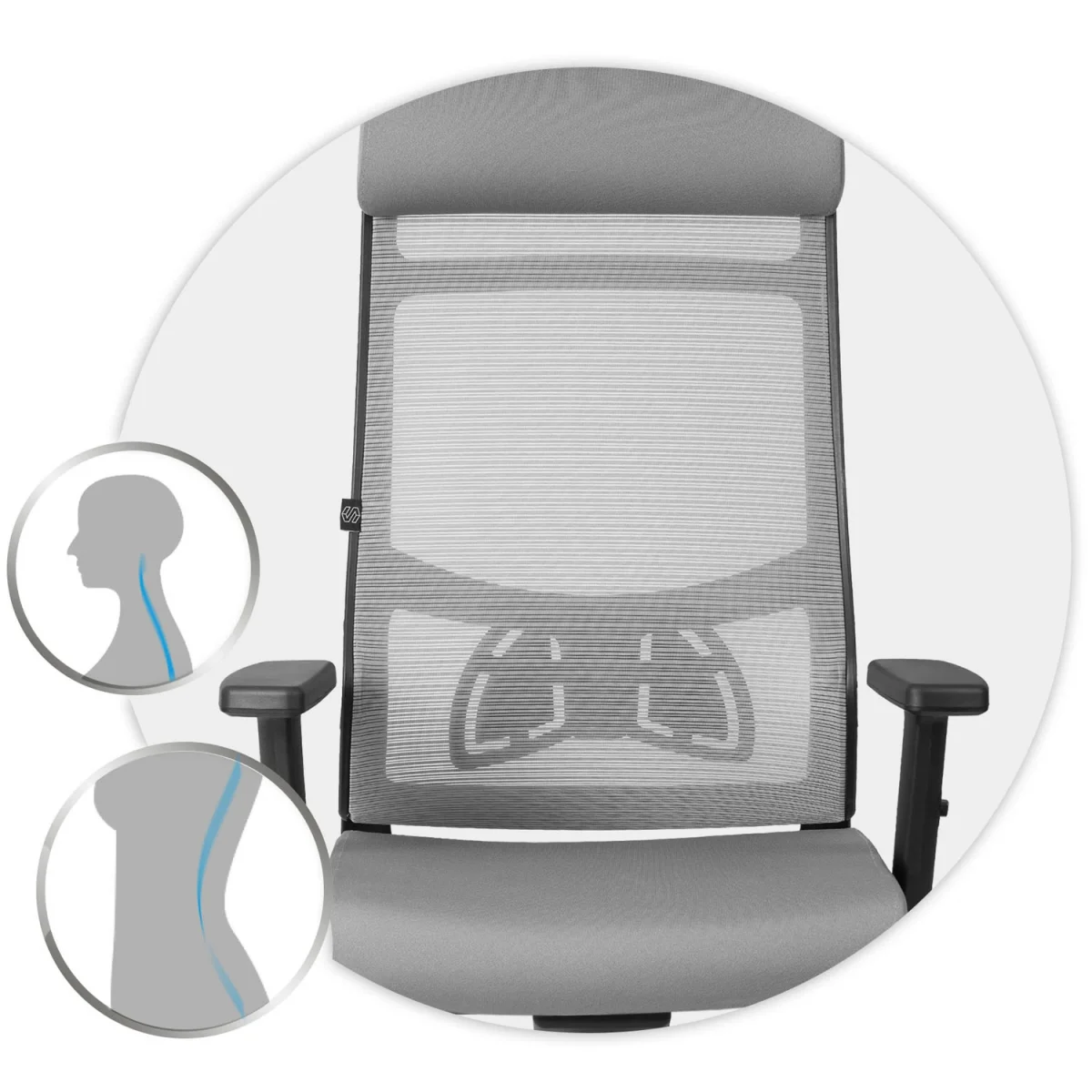 Комфортне офісне крісло Sofotel Brema сіре з мікросітки - Зображення 12
