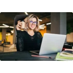 Офісне крісло з мікросітки Sofotel Brema чорне для тривалих робочих годин - Зображення 15