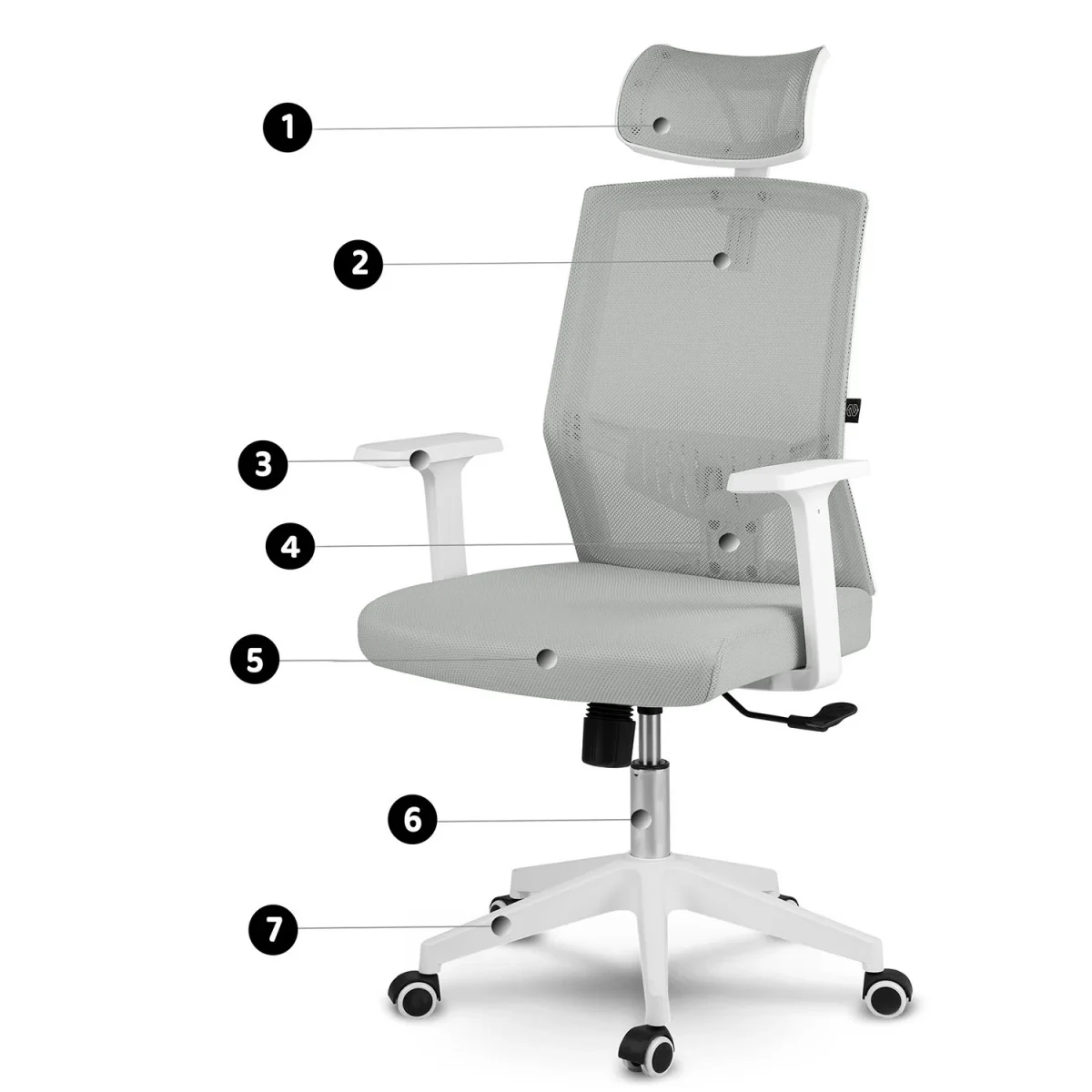 Офісне крісло Sofotel Rotar: Сіра мікросітка для максимального комфорту - Зображення 11