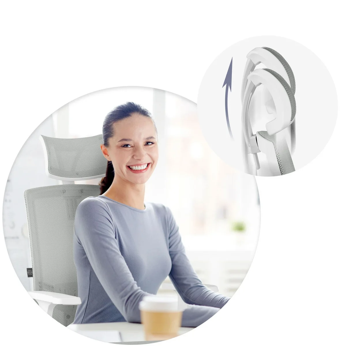 Офісне крісло Sofotel Rotar: Сіра мікросітка для максимального комфорту - Зображення 15