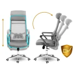 Офісне геймерське крісло Sofotel Brema сіре з мікросітки для тривалих сесій - Зображення 5