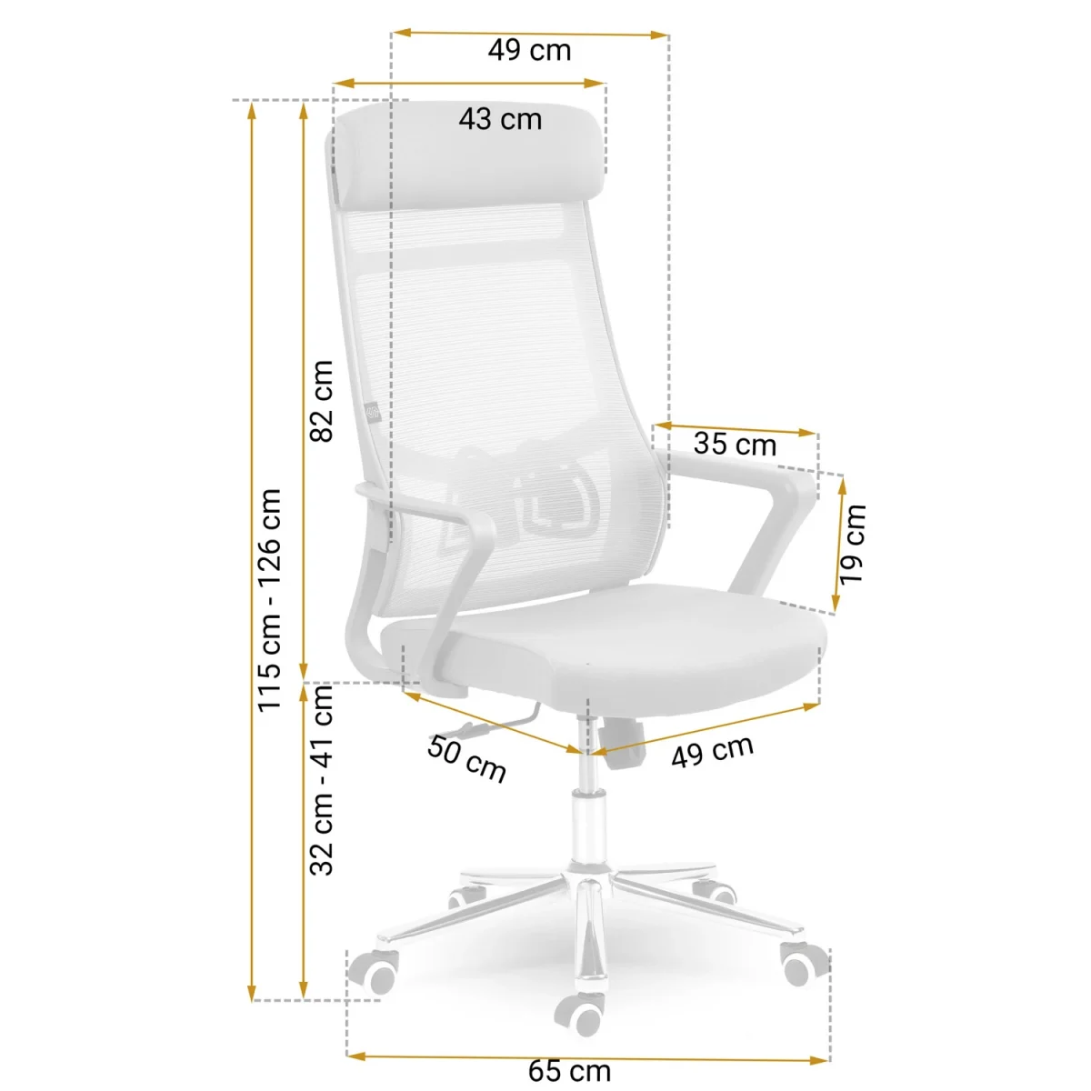 Офісне геймерське крісло Sofotel Brema сіре з мікросітки для тривалих сесій - Зображення 14