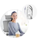 Офісне крісло Sofotel Rotar з мікросітки темно-сіре для роботи - Зображення 15
