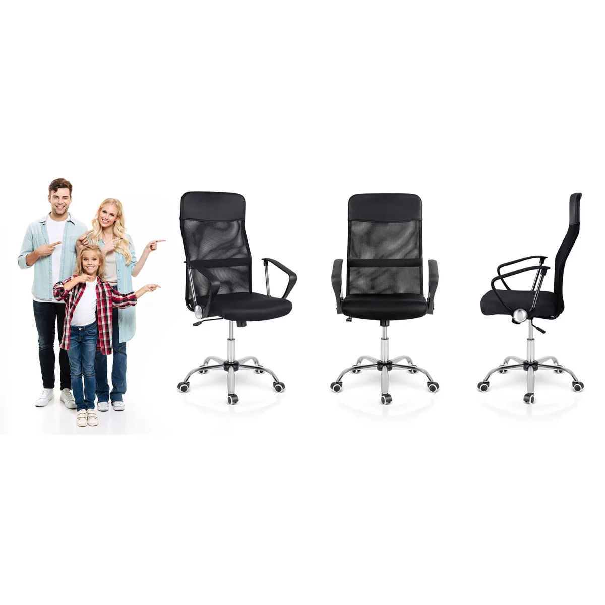 Офісне крісло Sofatel Tamar з чорної мікросітки - Зображення 9