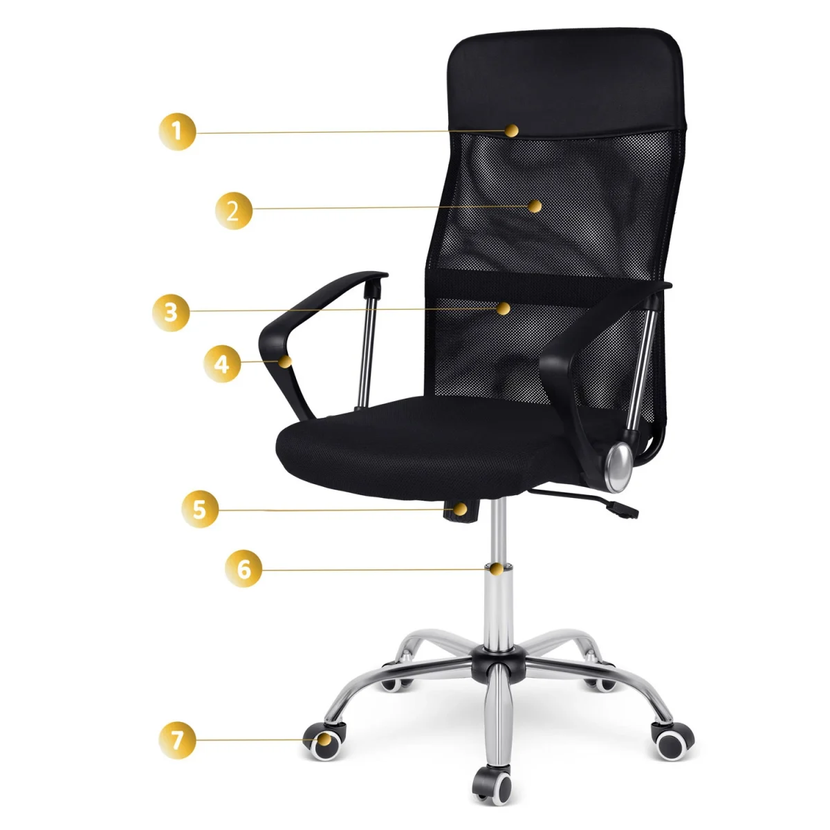 Офісне крісло Sofatel Tamar з чорної мікросітки - Зображення 14