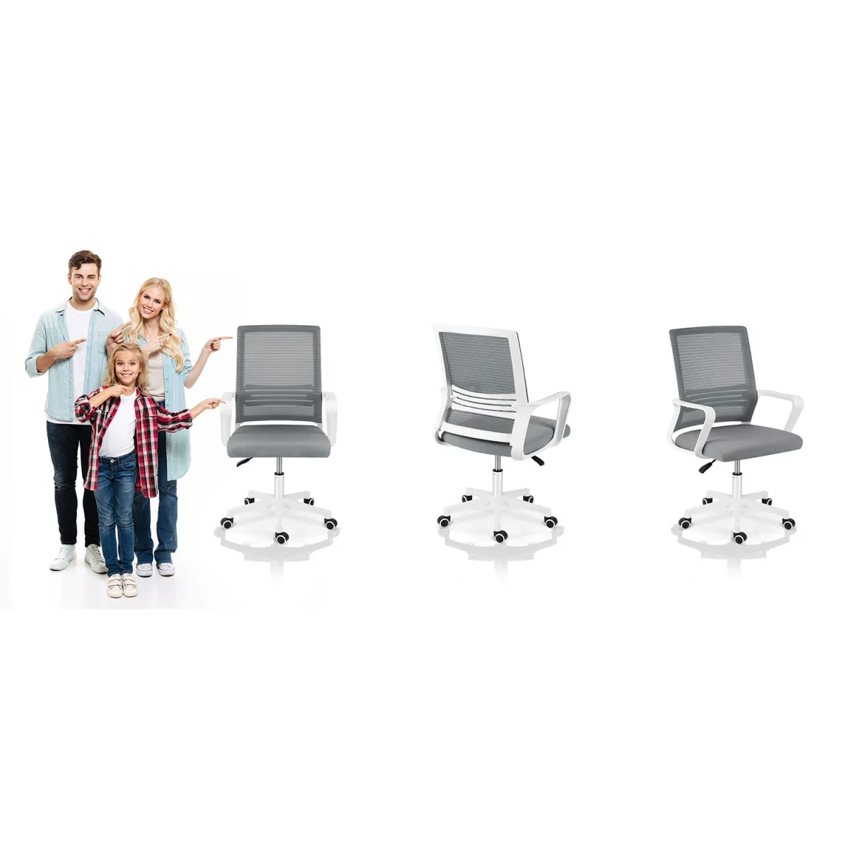 Офісне крісло з мікросітки Sofatel Corta темно-сіре для зручності - Зображення 11