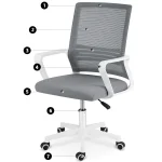 Офісне крісло з мікросітки Sofatel Corta темно-сіре для зручності - Зображення 12
