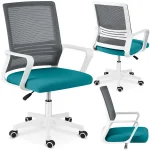 Сучасне офісне крісло з мікросітки Sofatel Corta сіро-бірюзове