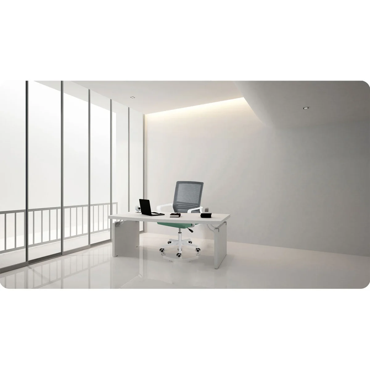 Офісне крісло з мікросітки Sofotel Corta сіро-зелене – комфорт і стиль для вашого офісу - Зображення 9