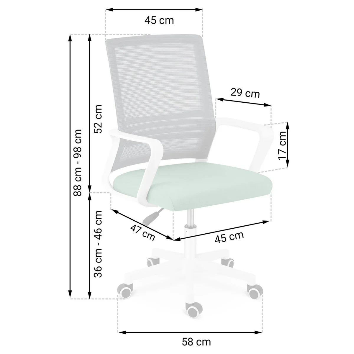 Офісне крісло з мікросітки Sofotel Corta сіро-зелене – комфорт і стиль для вашого офісу - Зображення 6