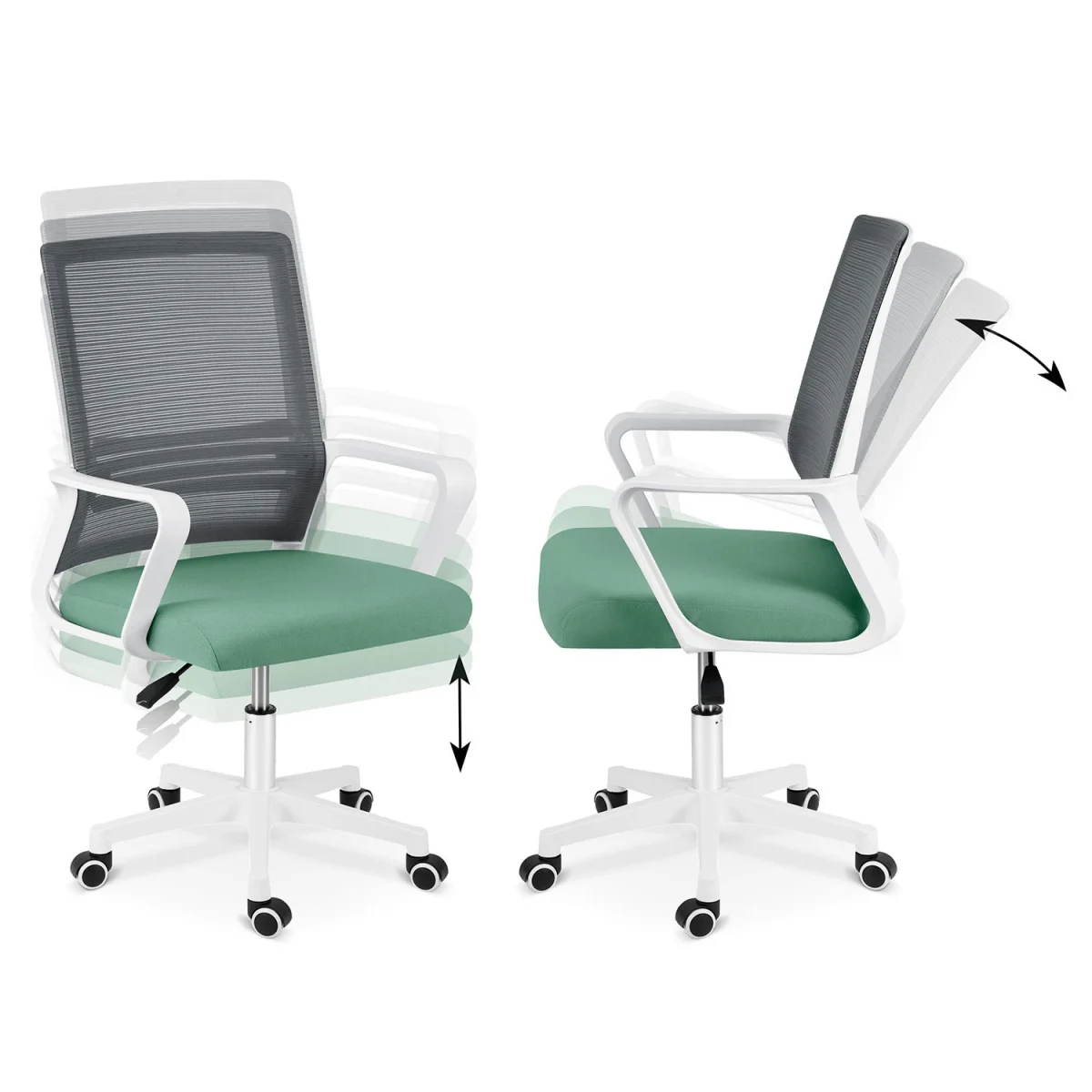 Офісне крісло з мікросітки Sofotel Corta сіро-зелене – комфорт і стиль для вашого офісу - Зображення 10