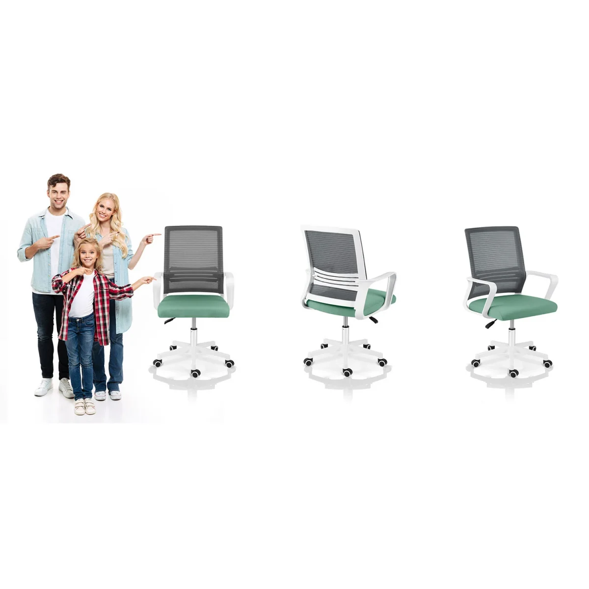 Офісне крісло з мікросітки Sofotel Corta сіро-зелене – комфорт і стиль для вашого офісу - Зображення 11