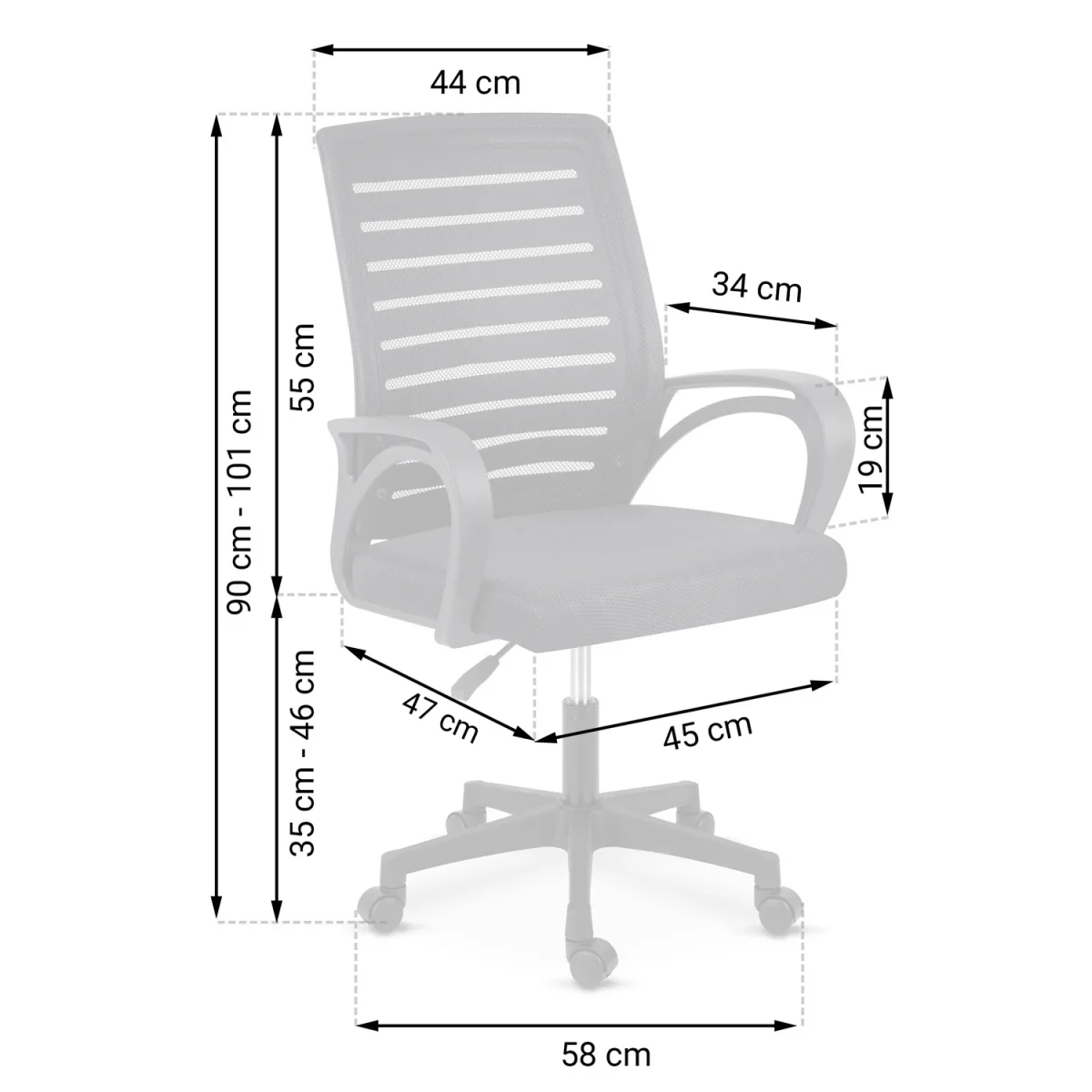 Офісне крісло Sofotel Iliana 242100 з мікросітки для комфортної роботи - Зображення 6