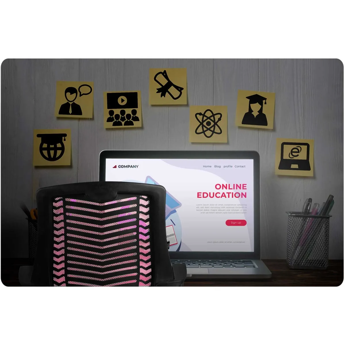 Рожеве офісне крісло з мікросітки Sofotel Denar для комфортної роботи - Зображення 9