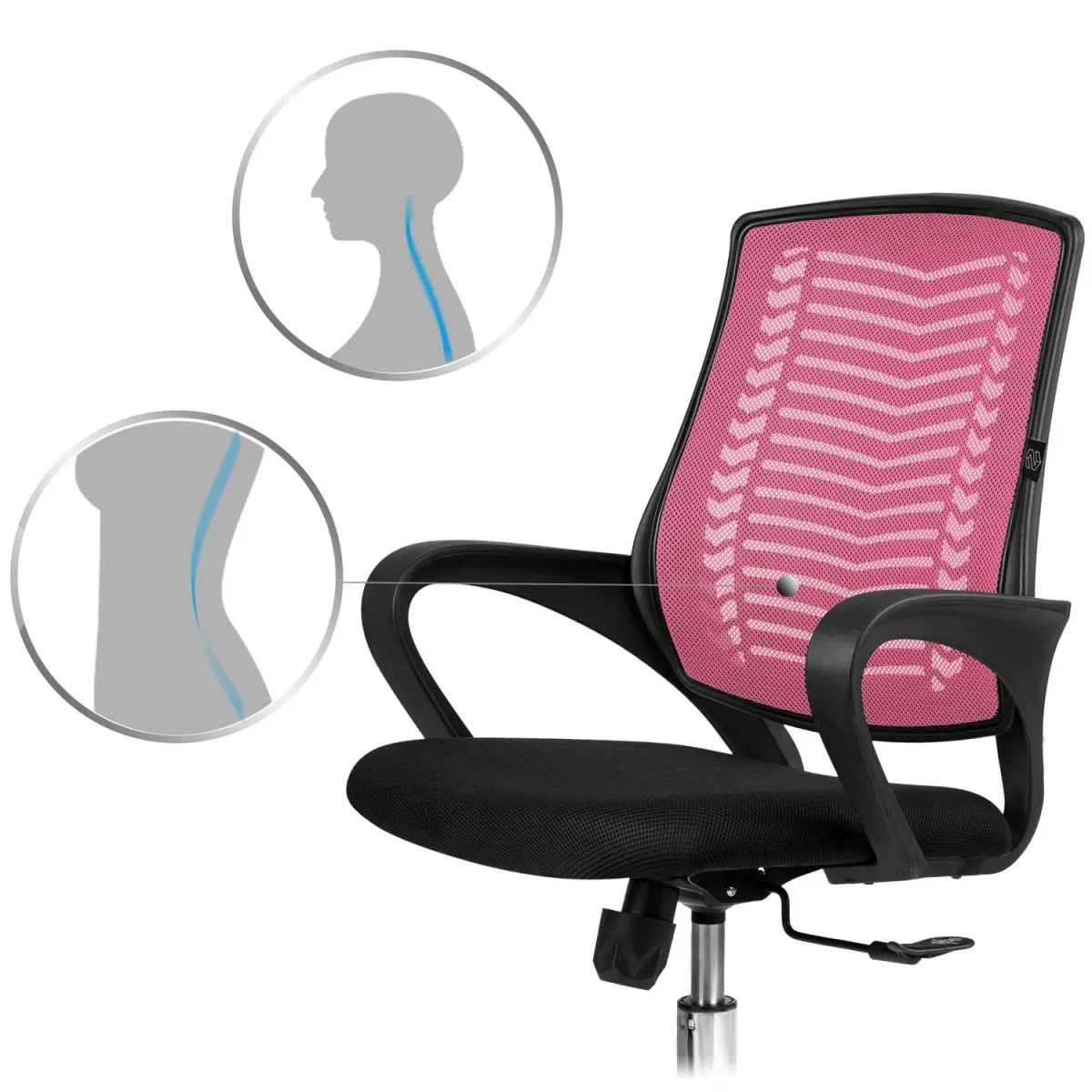 Рожеве офісне крісло з мікросітки Sofotel Denar для комфортної роботи - Зображення 11