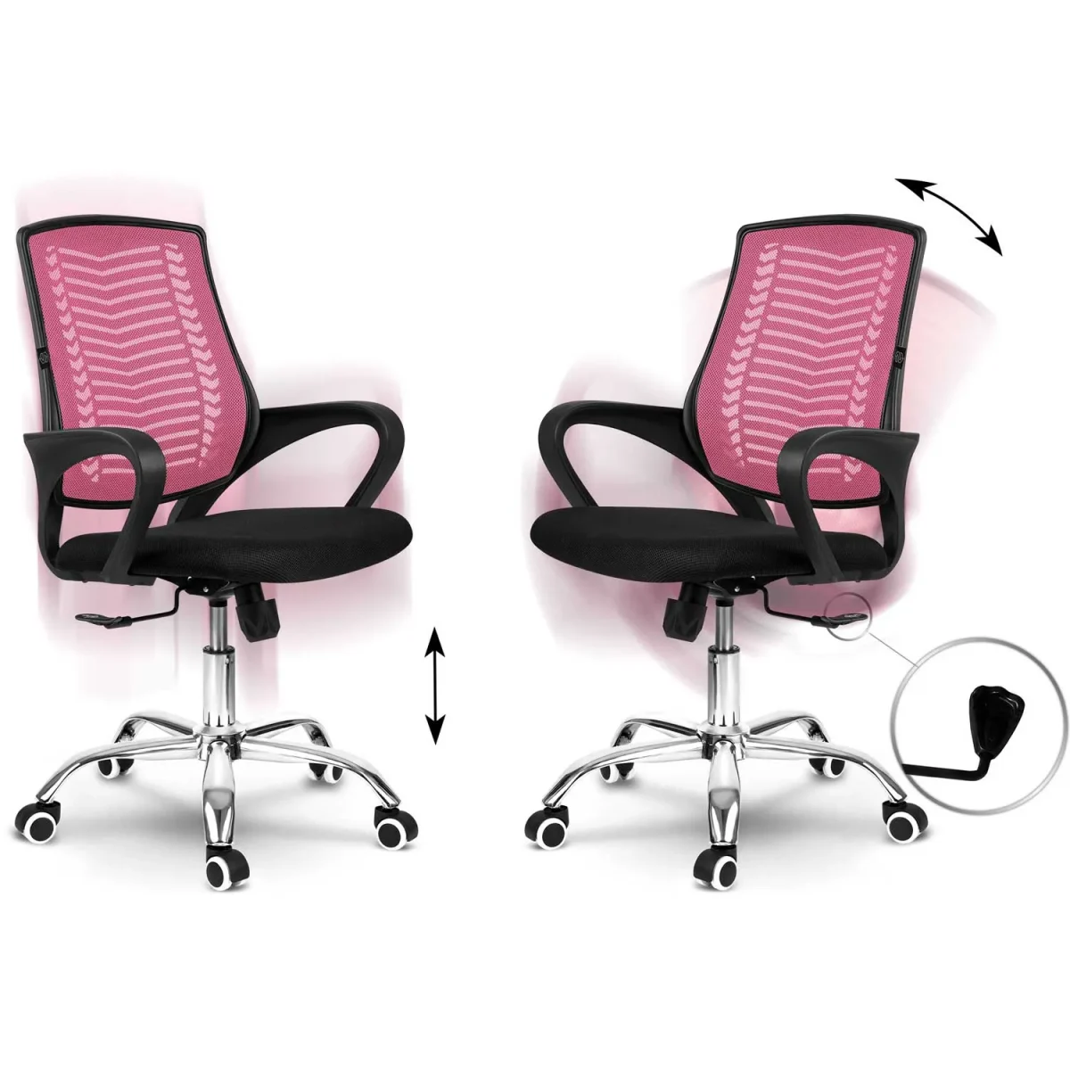 Рожеве офісне крісло з мікросітки Sofotel Denar для комфортної роботи - Зображення 13