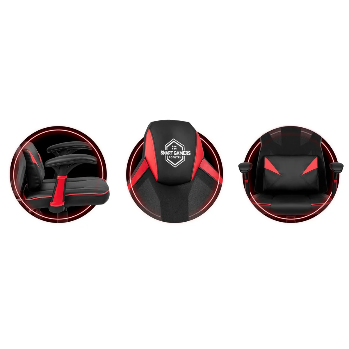 Стильне та зручне геймерське крісло Shiro чорно-червоне - Зображення 10