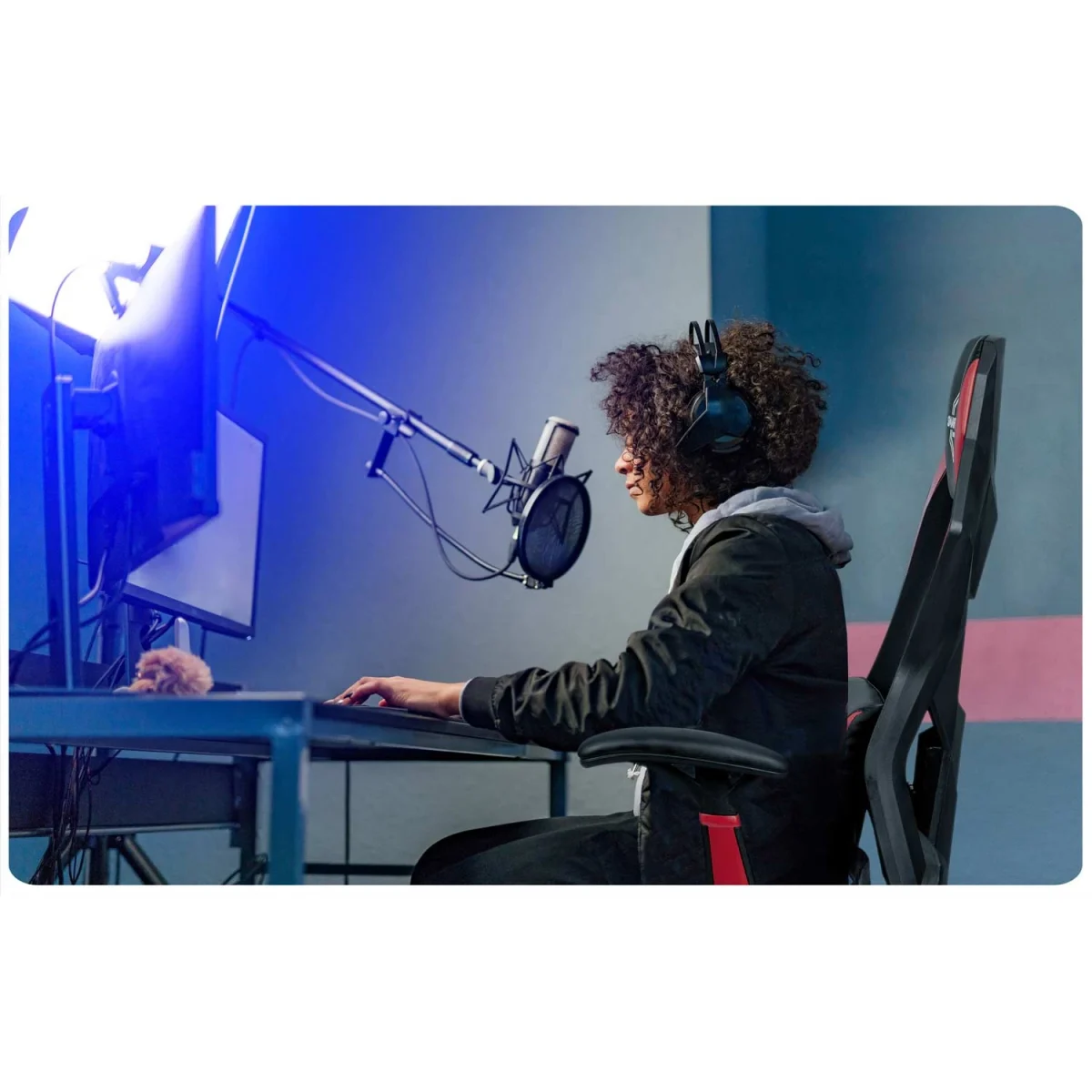 Стильне та зручне геймерське крісло Shiro чорно-червоне - Зображення 7