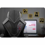Стильне геймерське крісло Shiro чорно-біле для ігор та роботи - Зображення 15