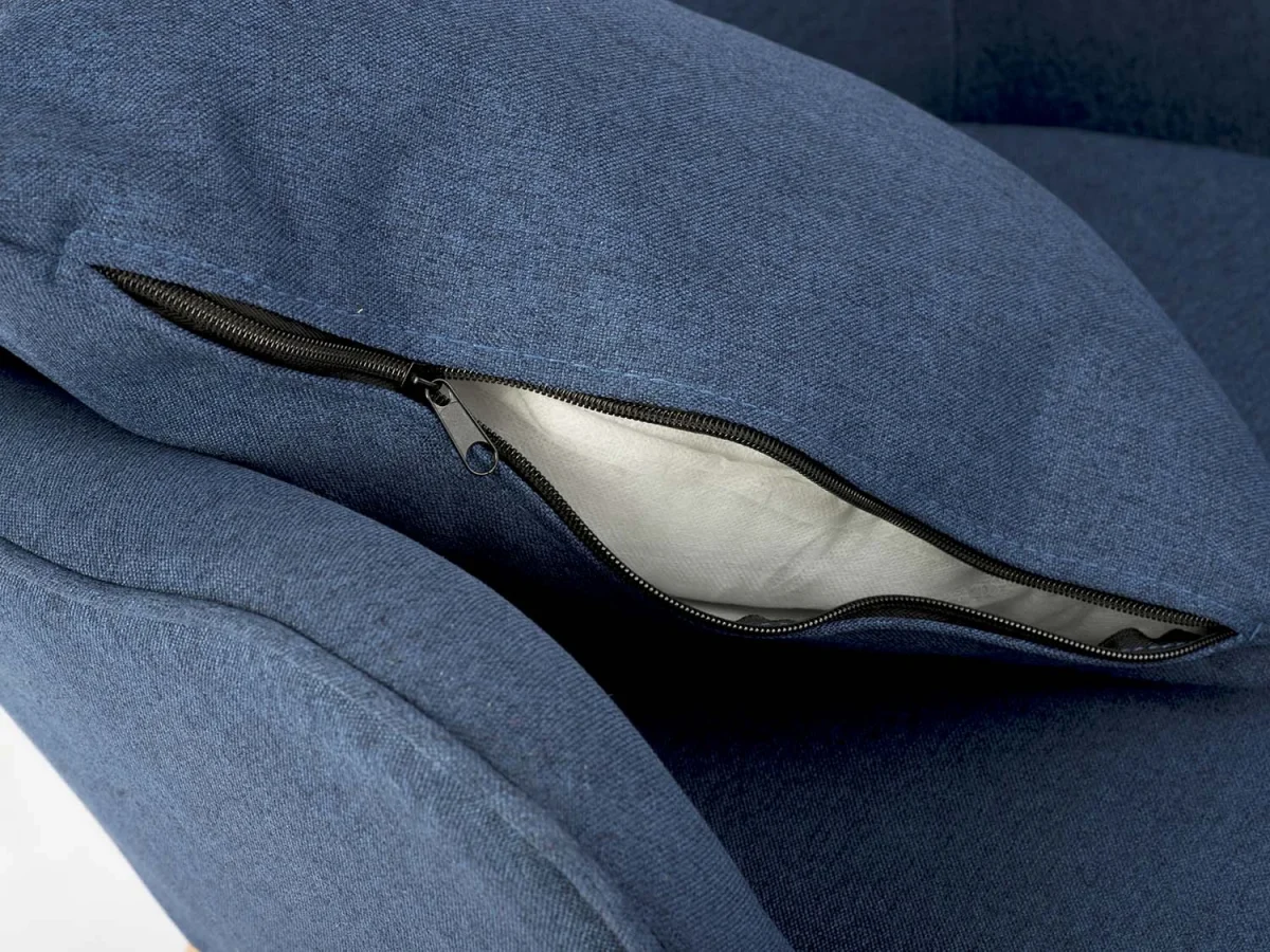 Скандинавське крісло з підніжками, синє - Зображення 10