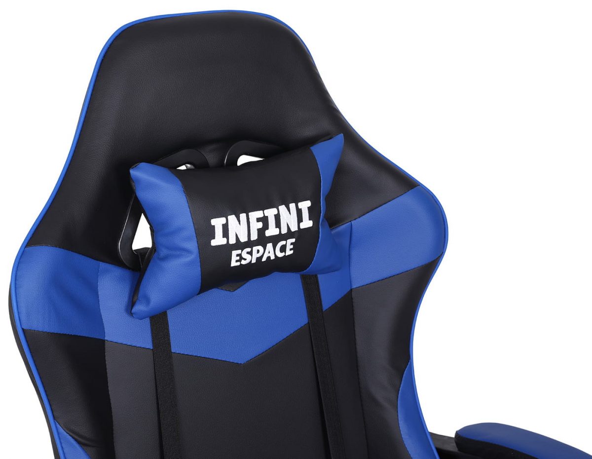 Комфортне та ергономічне ігрове крісло INFINI ESPACE, чорно-блакитне - Зображення 8