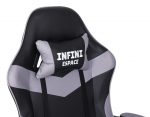 Практичне та стильне геймерське крісло INFINI ESPACE чорно-сіре - Зображення 9