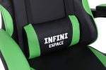Яскраве і зручне геймерське крісло INFINI ESPACE чорно-зелене - Зображення 9