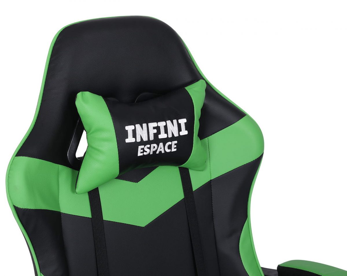 Яскраве і зручне геймерське крісло INFINI ESPACE чорно-зелене - Зображення 7